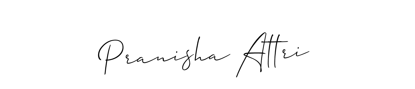 How to make Pranisha Attri signature? Allison_Script is a professional autograph style. Create handwritten signature for Pranisha Attri name. Pranisha Attri signature style 2 images and pictures png