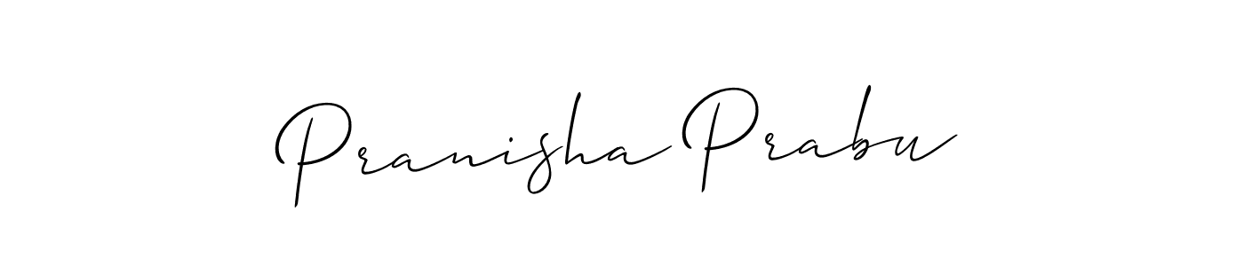 Make a short Pranisha Prabu signature style. Manage your documents anywhere anytime using Allison_Script. Create and add eSignatures, submit forms, share and send files easily. Pranisha Prabu signature style 2 images and pictures png