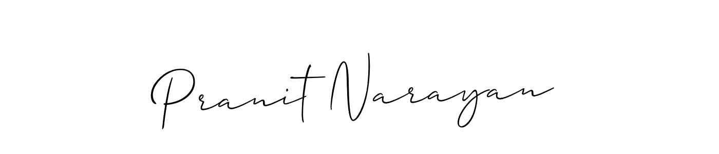 Design your own signature with our free online signature maker. With this signature software, you can create a handwritten (Allison_Script) signature for name Pranit Narayan. Pranit Narayan signature style 2 images and pictures png