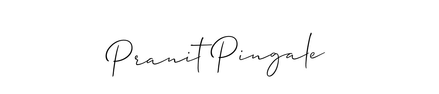 Make a beautiful signature design for name Pranit Pingale. With this signature (Allison_Script) style, you can create a handwritten signature for free. Pranit Pingale signature style 2 images and pictures png