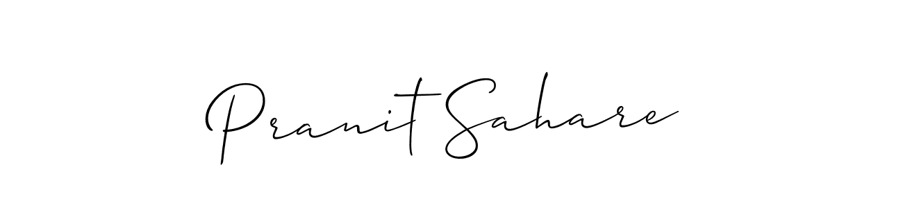 How to make Pranit Sahare signature? Allison_Script is a professional autograph style. Create handwritten signature for Pranit Sahare name. Pranit Sahare signature style 2 images and pictures png