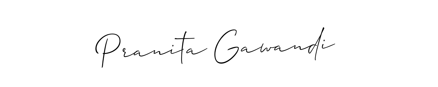 The best way (Allison_Script) to make a short signature is to pick only two or three words in your name. The name Pranita Gawandi include a total of six letters. For converting this name. Pranita Gawandi signature style 2 images and pictures png