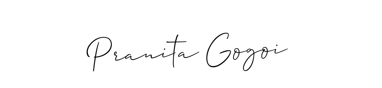 How to make Pranita Gogoi signature? Allison_Script is a professional autograph style. Create handwritten signature for Pranita Gogoi name. Pranita Gogoi signature style 2 images and pictures png