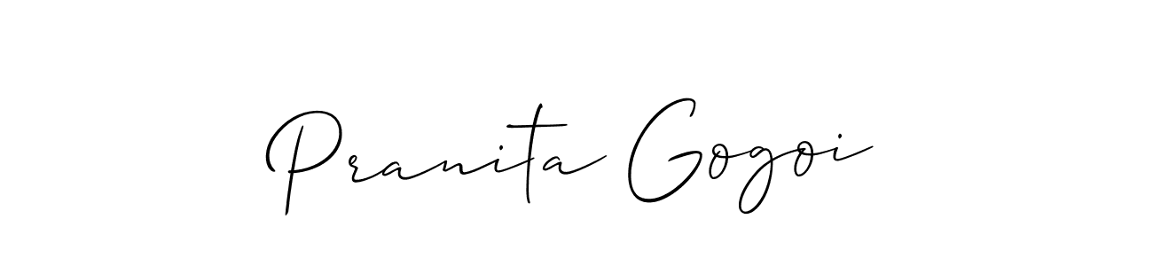 How to make Pranita Gogoi signature? Allison_Script is a professional autograph style. Create handwritten signature for Pranita Gogoi name. Pranita Gogoi signature style 2 images and pictures png