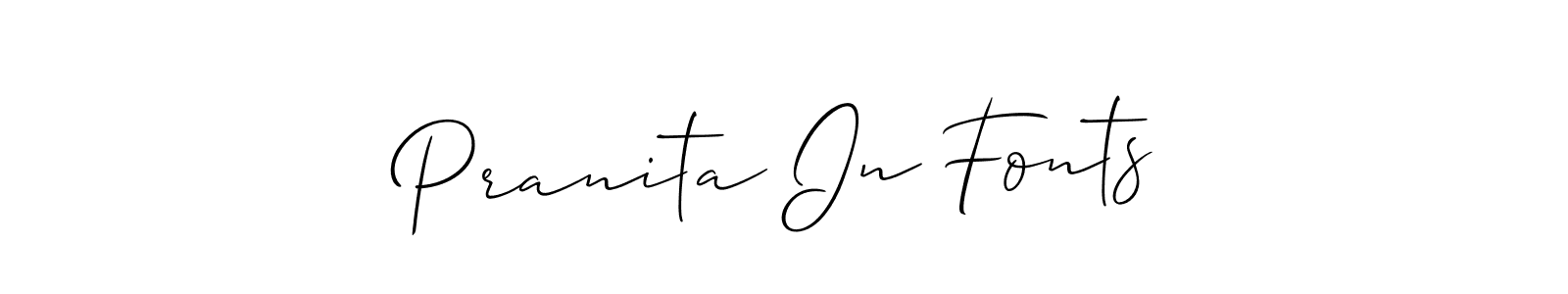 The best way (Allison_Script) to make a short signature is to pick only two or three words in your name. The name Pranita In Fonts include a total of six letters. For converting this name. Pranita In Fonts signature style 2 images and pictures png
