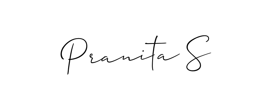 Make a beautiful signature design for name Pranita S. With this signature (Allison_Script) style, you can create a handwritten signature for free. Pranita S signature style 2 images and pictures png