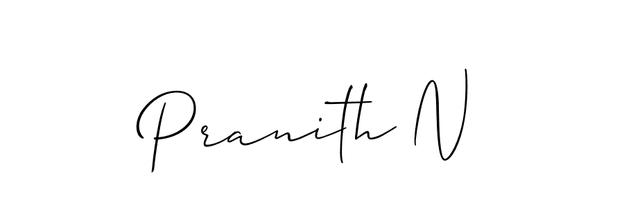 if you are searching for the best signature style for your name Pranith N. so please give up your signature search. here we have designed multiple signature styles  using Allison_Script. Pranith N signature style 2 images and pictures png