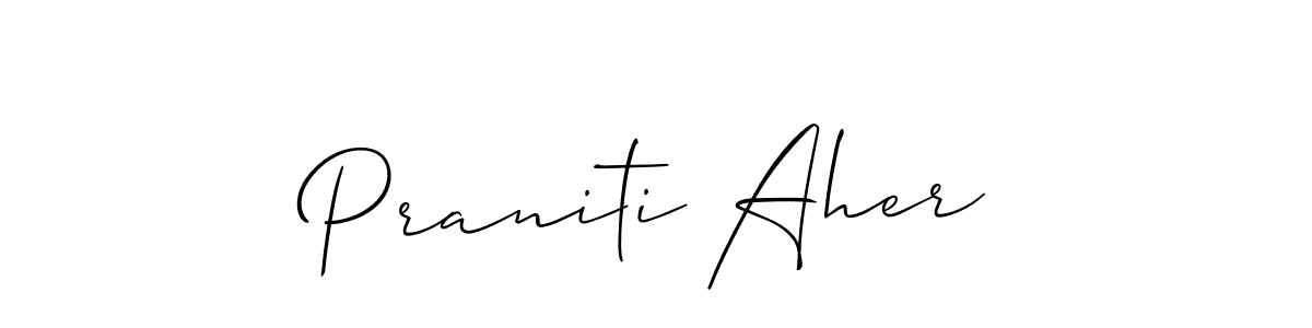 Create a beautiful signature design for name Praniti Aher. With this signature (Allison_Script) fonts, you can make a handwritten signature for free. Praniti Aher signature style 2 images and pictures png