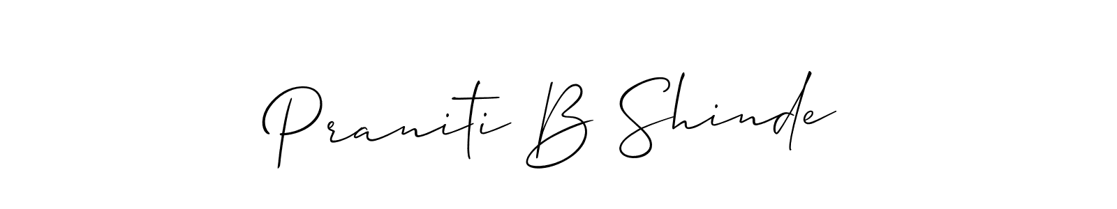 You should practise on your own different ways (Allison_Script) to write your name (Praniti B Shinde) in signature. don't let someone else do it for you. Praniti B Shinde signature style 2 images and pictures png