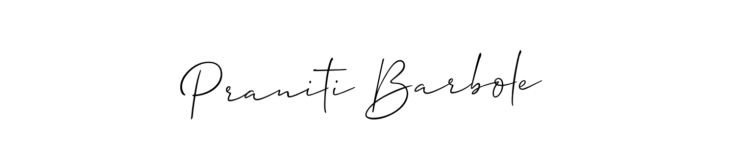 if you are searching for the best signature style for your name Praniti Barbole. so please give up your signature search. here we have designed multiple signature styles  using Allison_Script. Praniti Barbole signature style 2 images and pictures png