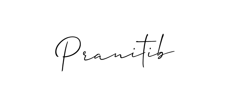 Allison_Script is a professional signature style that is perfect for those who want to add a touch of class to their signature. It is also a great choice for those who want to make their signature more unique. Get Pranitib name to fancy signature for free. Pranitib signature style 2 images and pictures png