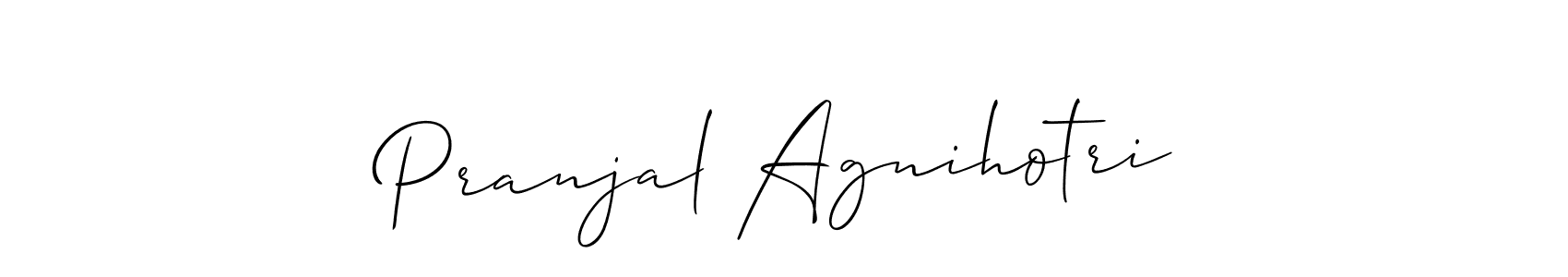 How to make Pranjal Agnihotri name signature. Use Allison_Script style for creating short signs online. This is the latest handwritten sign. Pranjal Agnihotri signature style 2 images and pictures png