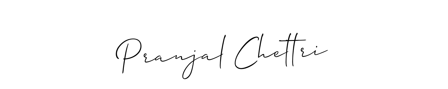 Make a beautiful signature design for name Pranjal Chettri. With this signature (Allison_Script) style, you can create a handwritten signature for free. Pranjal Chettri signature style 2 images and pictures png