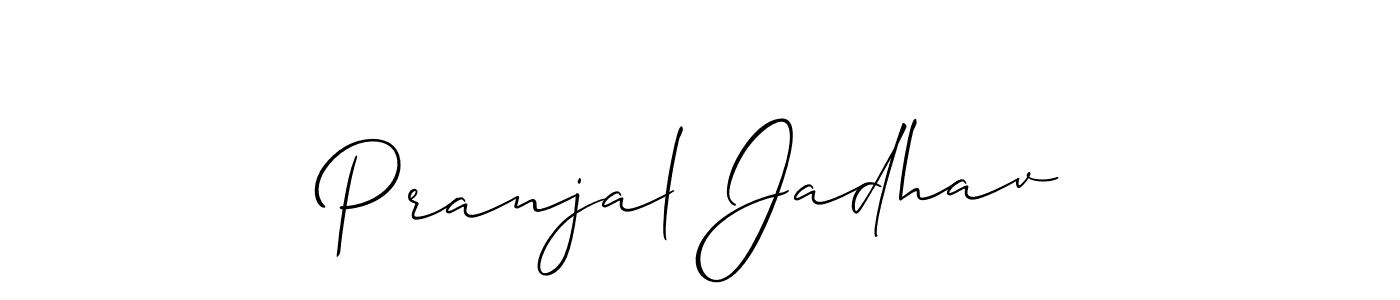 Also You can easily find your signature by using the search form. We will create Pranjal Jadhav name handwritten signature images for you free of cost using Allison_Script sign style. Pranjal Jadhav signature style 2 images and pictures png