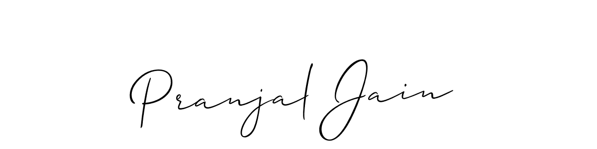 Make a beautiful signature design for name Pranjal Jain. With this signature (Allison_Script) style, you can create a handwritten signature for free. Pranjal Jain signature style 2 images and pictures png