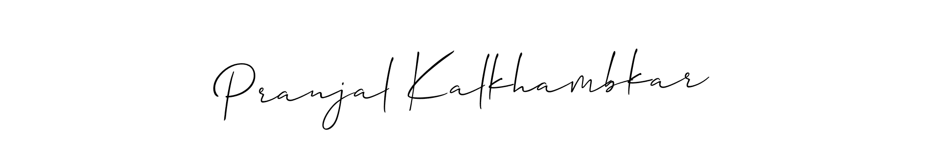 Make a short Pranjal Kalkhambkar signature style. Manage your documents anywhere anytime using Allison_Script. Create and add eSignatures, submit forms, share and send files easily. Pranjal Kalkhambkar signature style 2 images and pictures png