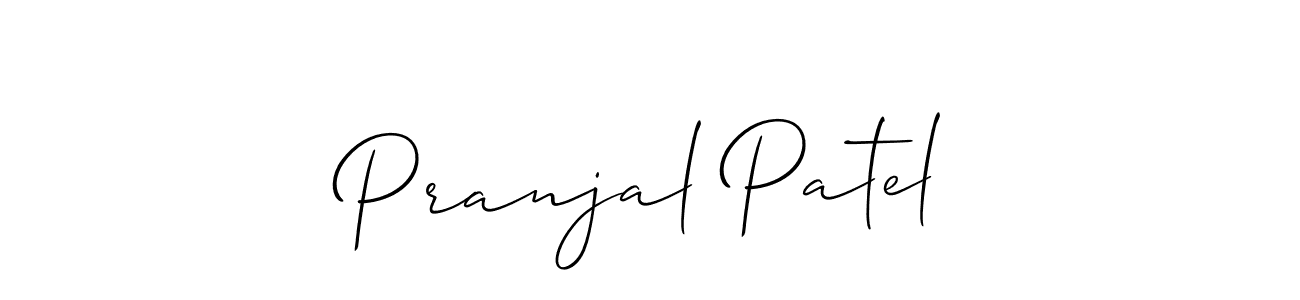 The best way (Allison_Script) to make a short signature is to pick only two or three words in your name. The name Pranjal Patel include a total of six letters. For converting this name. Pranjal Patel signature style 2 images and pictures png