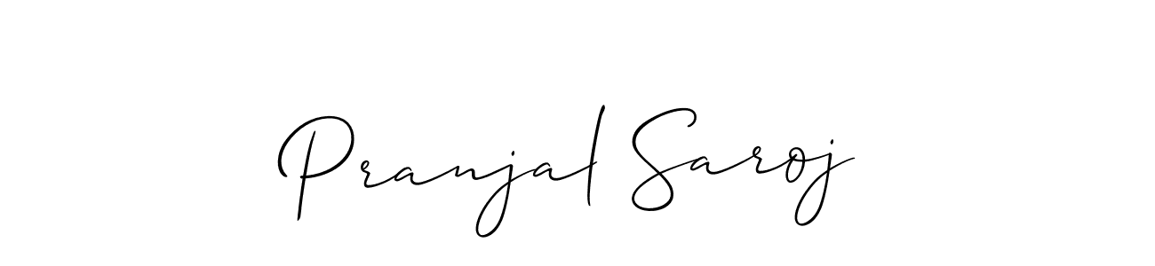 Create a beautiful signature design for name Pranjal Saroj. With this signature (Allison_Script) fonts, you can make a handwritten signature for free. Pranjal Saroj signature style 2 images and pictures png