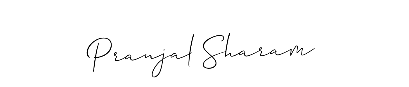 Design your own signature with our free online signature maker. With this signature software, you can create a handwritten (Allison_Script) signature for name Pranjal Sharam. Pranjal Sharam signature style 2 images and pictures png