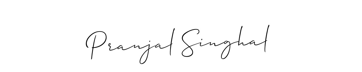 Also You can easily find your signature by using the search form. We will create Pranjal Singhal name handwritten signature images for you free of cost using Allison_Script sign style. Pranjal Singhal signature style 2 images and pictures png