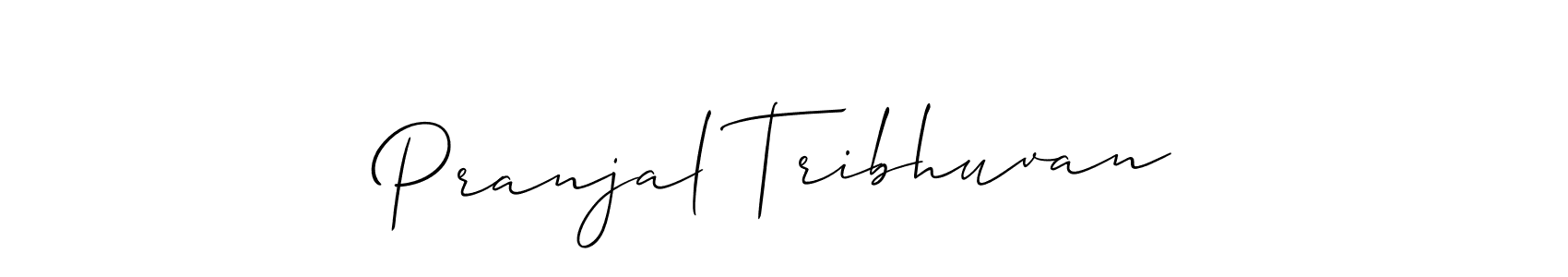 How to Draw Pranjal Tribhuvan signature style? Allison_Script is a latest design signature styles for name Pranjal Tribhuvan. Pranjal Tribhuvan signature style 2 images and pictures png