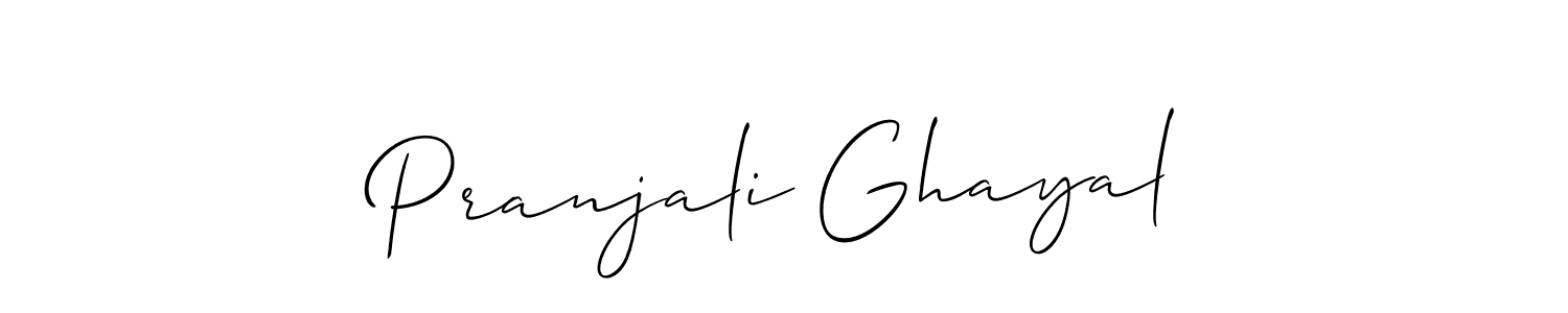 How to make Pranjali Ghayal name signature. Use Allison_Script style for creating short signs online. This is the latest handwritten sign. Pranjali Ghayal signature style 2 images and pictures png