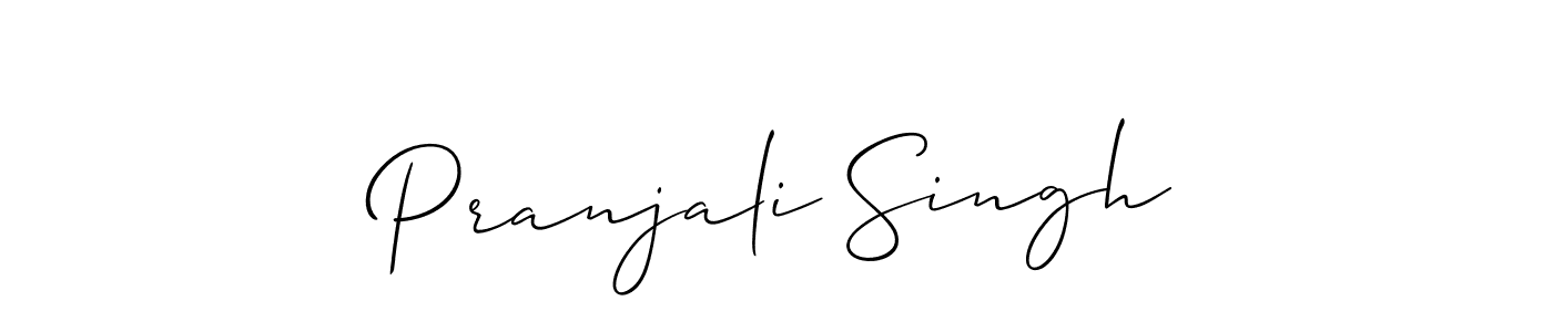 The best way (Allison_Script) to make a short signature is to pick only two or three words in your name. The name Pranjali Singh include a total of six letters. For converting this name. Pranjali Singh signature style 2 images and pictures png