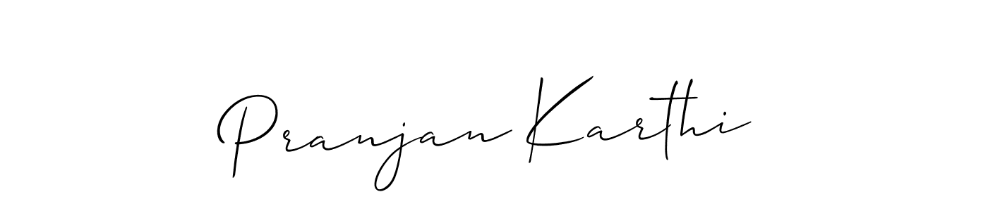 Also we have Pranjan Karthi name is the best signature style. Create professional handwritten signature collection using Allison_Script autograph style. Pranjan Karthi signature style 2 images and pictures png