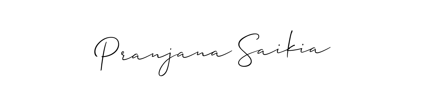 Design your own signature with our free online signature maker. With this signature software, you can create a handwritten (Allison_Script) signature for name Pranjana Saikia. Pranjana Saikia signature style 2 images and pictures png