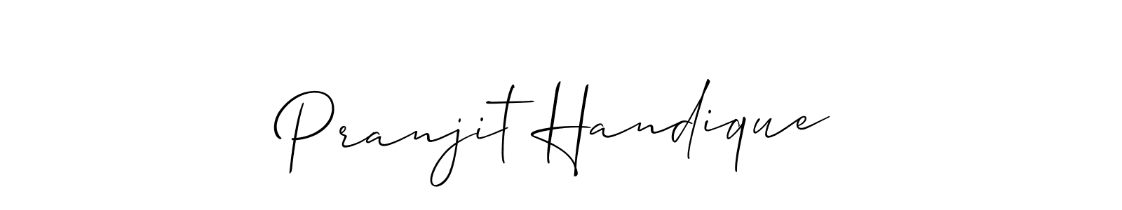 if you are searching for the best signature style for your name Pranjit Handique. so please give up your signature search. here we have designed multiple signature styles  using Allison_Script. Pranjit Handique signature style 2 images and pictures png