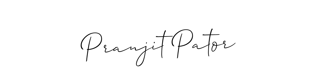 Also we have Pranjit Pator name is the best signature style. Create professional handwritten signature collection using Allison_Script autograph style. Pranjit Pator signature style 2 images and pictures png