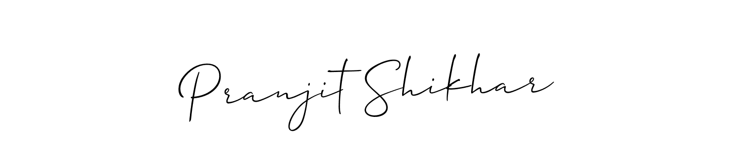 Design your own signature with our free online signature maker. With this signature software, you can create a handwritten (Allison_Script) signature for name Pranjit Shikhar. Pranjit Shikhar signature style 2 images and pictures png
