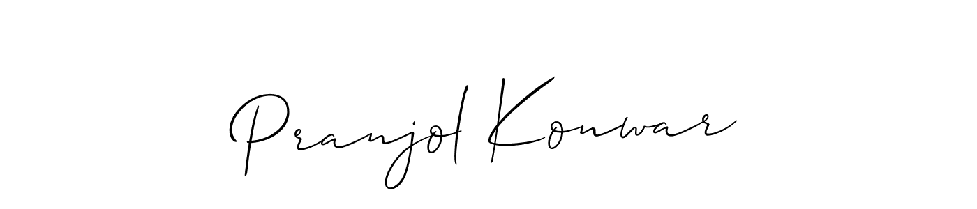 Allison_Script is a professional signature style that is perfect for those who want to add a touch of class to their signature. It is also a great choice for those who want to make their signature more unique. Get Pranjol Konwar name to fancy signature for free. Pranjol Konwar signature style 2 images and pictures png