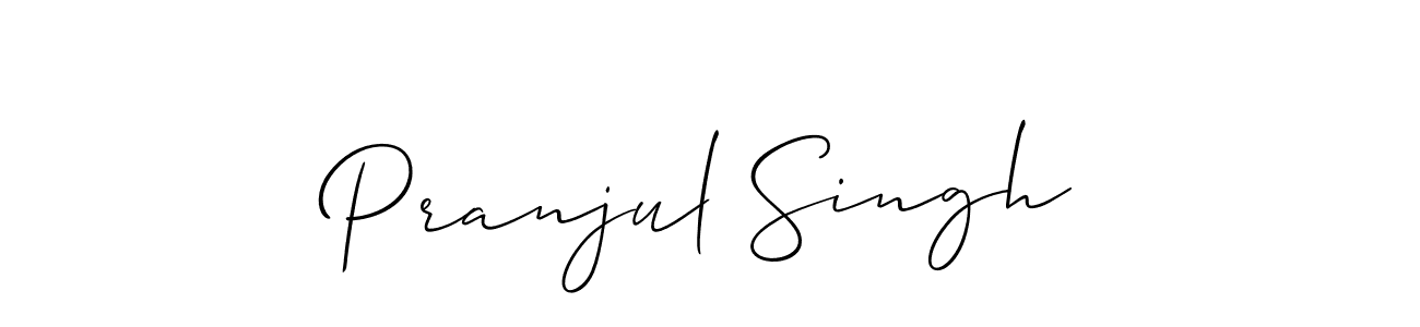 How to make Pranjul Singh name signature. Use Allison_Script style for creating short signs online. This is the latest handwritten sign. Pranjul Singh signature style 2 images and pictures png