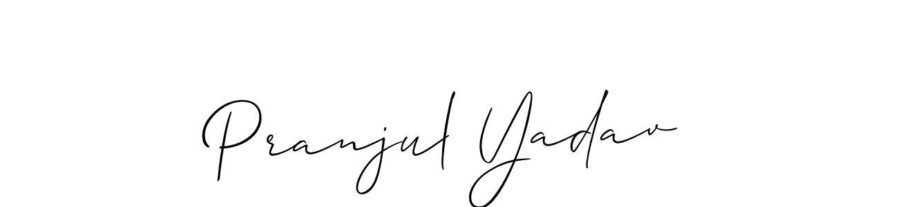 How to make Pranjul Yadav signature? Allison_Script is a professional autograph style. Create handwritten signature for Pranjul Yadav name. Pranjul Yadav signature style 2 images and pictures png