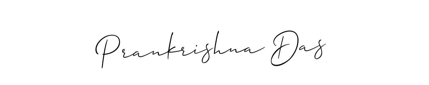 How to make Prankrishna Das name signature. Use Allison_Script style for creating short signs online. This is the latest handwritten sign. Prankrishna Das signature style 2 images and pictures png