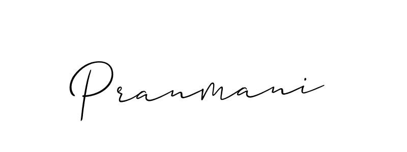 Design your own signature with our free online signature maker. With this signature software, you can create a handwritten (Allison_Script) signature for name Pranmani. Pranmani signature style 2 images and pictures png