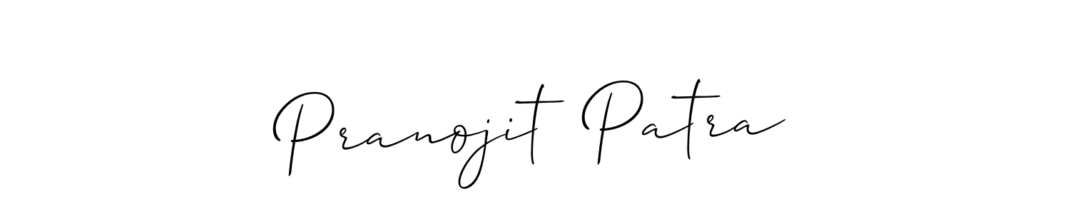 Make a short Pranojit  Patra signature style. Manage your documents anywhere anytime using Allison_Script. Create and add eSignatures, submit forms, share and send files easily. Pranojit  Patra signature style 2 images and pictures png