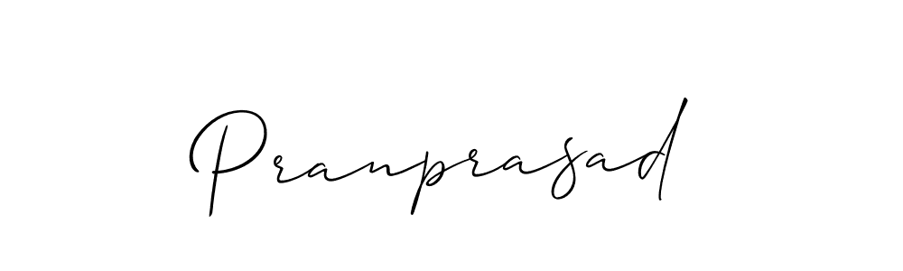 The best way (Allison_Script) to make a short signature is to pick only two or three words in your name. The name Pranprasad include a total of six letters. For converting this name. Pranprasad signature style 2 images and pictures png