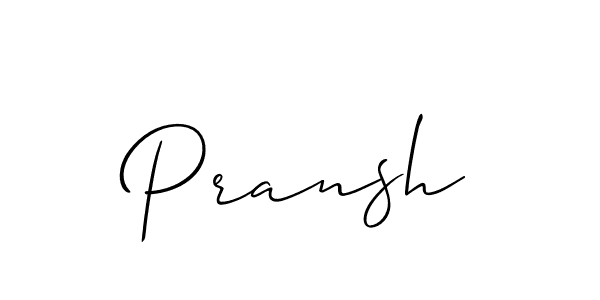 It looks lik you need a new signature style for name Pransh. Design unique handwritten (Allison_Script) signature with our free signature maker in just a few clicks. Pransh signature style 2 images and pictures png