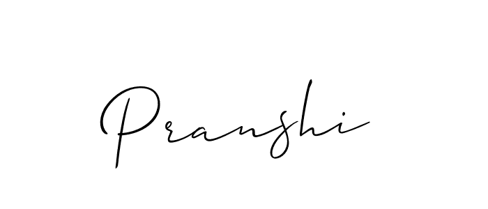 Use a signature maker to create a handwritten signature online. With this signature software, you can design (Allison_Script) your own signature for name Pranshi. Pranshi signature style 2 images and pictures png