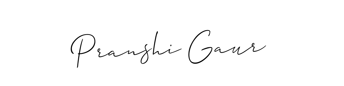 Also we have Pranshi Gaur name is the best signature style. Create professional handwritten signature collection using Allison_Script autograph style. Pranshi Gaur signature style 2 images and pictures png