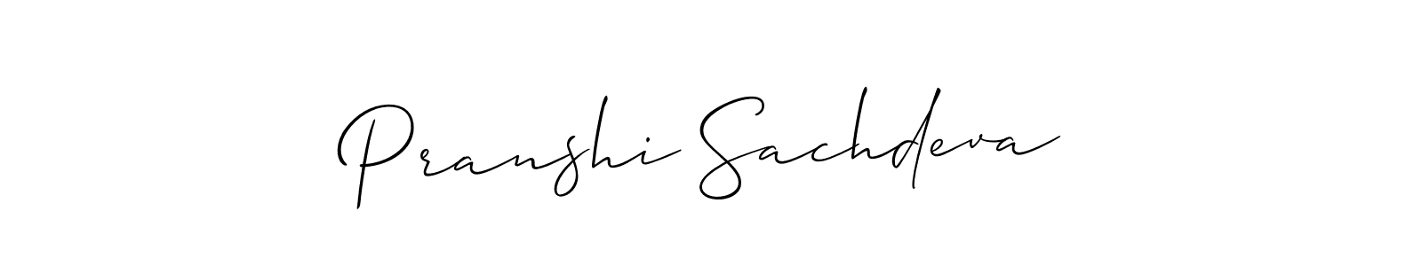 Also we have Pranshi Sachdeva name is the best signature style. Create professional handwritten signature collection using Allison_Script autograph style. Pranshi Sachdeva signature style 2 images and pictures png
