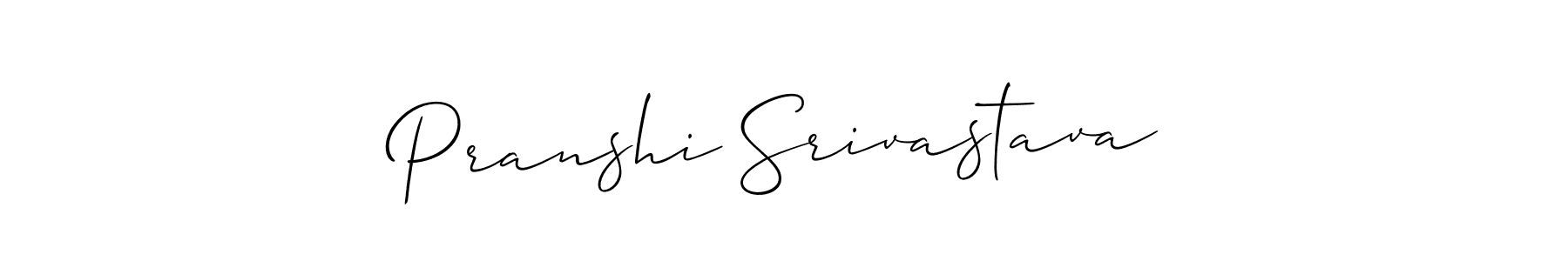 How to make Pranshi Srivastava name signature. Use Allison_Script style for creating short signs online. This is the latest handwritten sign. Pranshi Srivastava signature style 2 images and pictures png