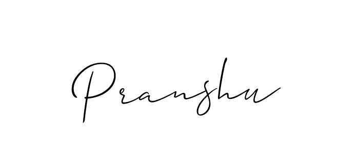 Make a beautiful signature design for name Pranshu. With this signature (Allison_Script) style, you can create a handwritten signature for free. Pranshu signature style 2 images and pictures png
