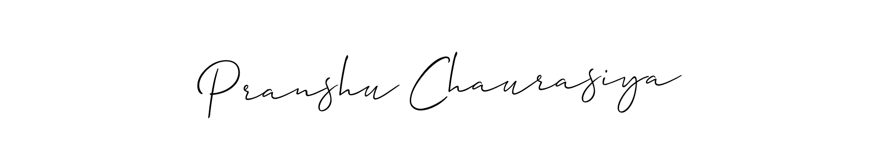 Allison_Script is a professional signature style that is perfect for those who want to add a touch of class to their signature. It is also a great choice for those who want to make their signature more unique. Get Pranshu Chaurasiya name to fancy signature for free. Pranshu Chaurasiya signature style 2 images and pictures png