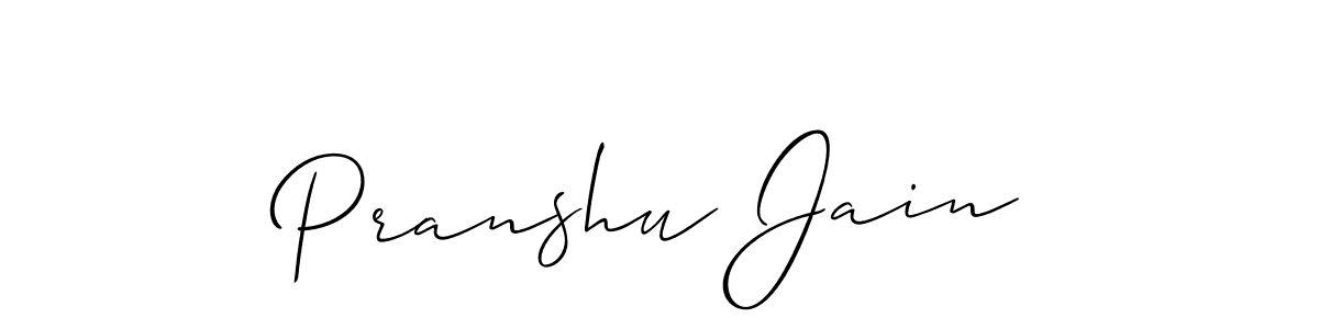 Design your own signature with our free online signature maker. With this signature software, you can create a handwritten (Allison_Script) signature for name Pranshu Jain. Pranshu Jain signature style 2 images and pictures png