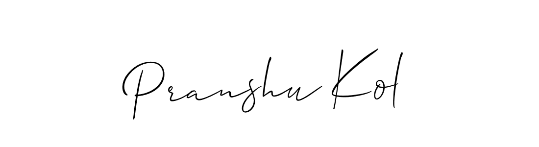 This is the best signature style for the Pranshu Kol name. Also you like these signature font (Allison_Script). Mix name signature. Pranshu Kol signature style 2 images and pictures png