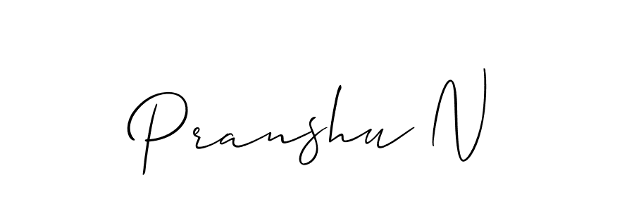 You should practise on your own different ways (Allison_Script) to write your name (Pranshu N) in signature. don't let someone else do it for you. Pranshu N signature style 2 images and pictures png