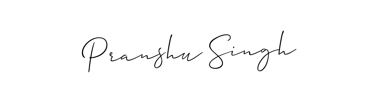 Use a signature maker to create a handwritten signature online. With this signature software, you can design (Allison_Script) your own signature for name Pranshu Singh. Pranshu Singh signature style 2 images and pictures png